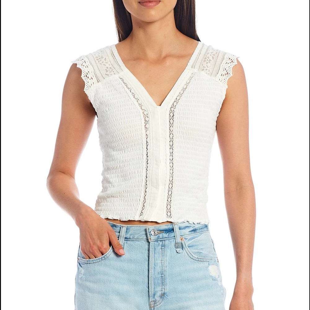 Free People “on my mind” lace top
